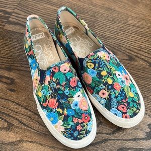 Keds Rifle Paper Co Double Decker Garden Party slip on sneakers 9.5 shoes